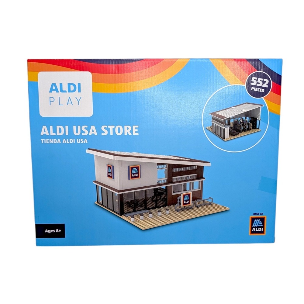 Aldi Play Aldi USA Store Brick Build Supermarket Set 552 Pcs Brand New